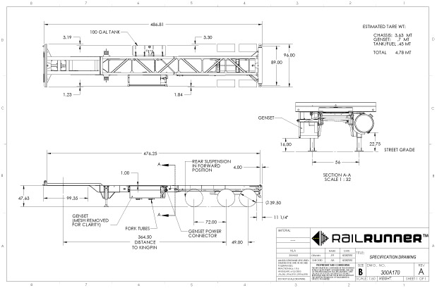 40' Reefer Chassis Drawing